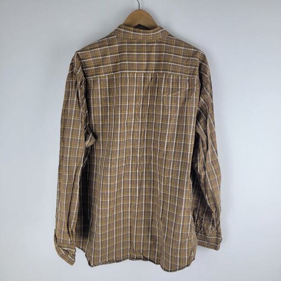 Timberland Long Sleeve Button Up Shirt Check Brown Size XL - Picture 5 of 5